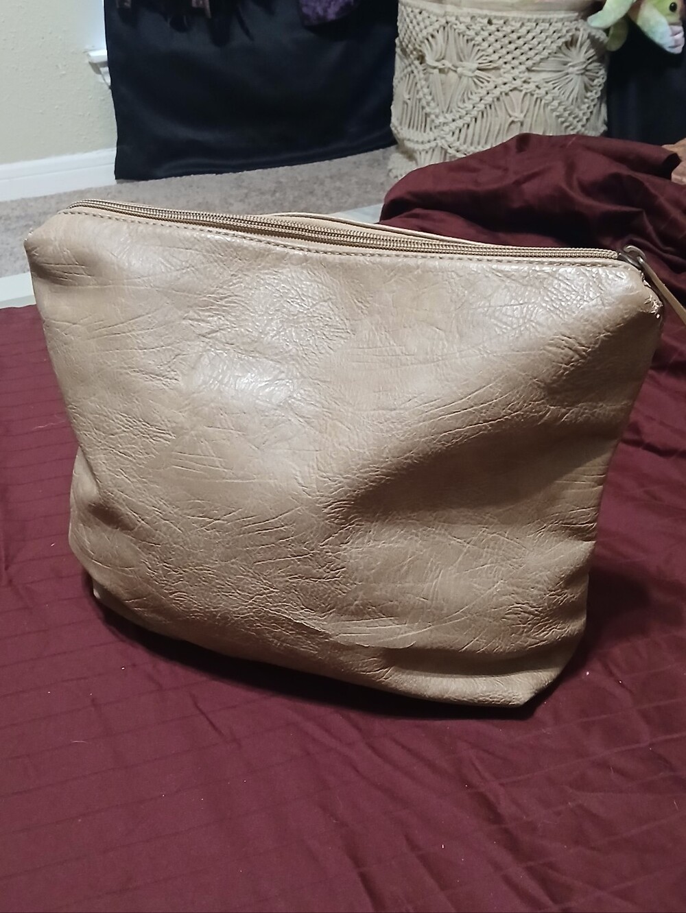 Vegan Leather Bag Clutch Travel Cosmetic Pouch Large